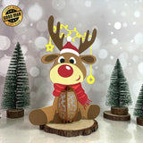 Reindeer - 3D Christmas Lantern File - Cricut File 1 - LightBoxGoodMan