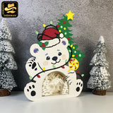 Christmas Bear - Christmas Papercut Lightbox File - Cricut File 2 - LightBoxGoodMan