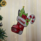 Personalized Sock - 3D Christmas Lantern File - Cricut File 3 - LightBoxGoodMan