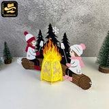 Christmas Campfire 1 - 3D Christmas Campfire Lantern File - Cricut File 3 - LightBoxGoodMan