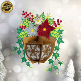 Flower Pot - 3D Christmas Lantern File - Cricut File 1 - LightBoxGoodMan