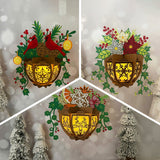 Pack 3 Different Flower Pot 2 - 3D Christmas Lantern File - Cricut File - LightBoxGoodMan