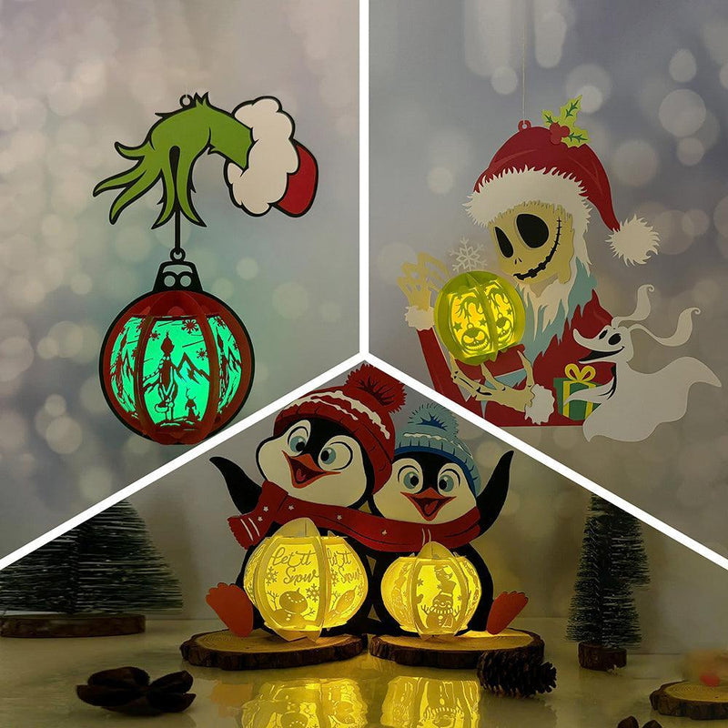 Pack 3 Different Xmas Lantern 1 - 3D Christmas Lantern File - Cricut File - LightBoxGoodMan