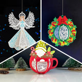 Pack 3 Different Xmas Lantern 3 - 3D Christmas Lantern File - Cricut File - LightBoxGoodMan