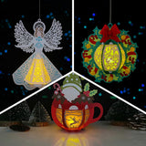 Pack 3 Different Xmas Lantern 3 - 3D Christmas Lantern File - Cricut File - LightBoxGoodMan