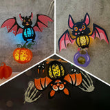 Pack 3 Different Bat  - 3D Bat Lantern File - Cricut File - LightBoxGoodMan