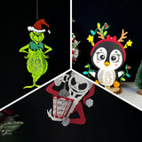 Pack 3 Different Xmas Lantern 4 - 3D Christmas Lantern File - Cricut File - LightBoxGoodMan