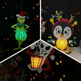 Pack 3 Different Xmas Lantern 4 - 3D Christmas Lantern File - Cricut File - LightBoxGoodMan