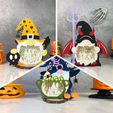 Pack 3 Halloween Lightbox 2 - 3D Witch Gnome Papercut Light Box File - Cricut File - LightBoxGoodMan