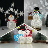 Pack 3 Different Snowman - 3D Christmas Lantern File - Cricut File - LightBoxGoodMan