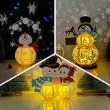 Pack 3 Different Snowman - 3D Christmas Lantern File - Cricut File - LightBoxGoodMan