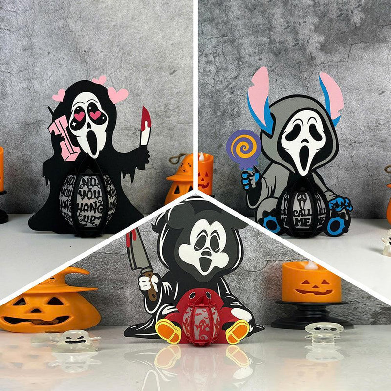 Pack 3 Different Ghostface - Halloween Themed 3D Lantern File - Cricut File - LightBoxGoodMan