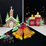 Pack 3 Different Xmas Lantern 11 - 3D Christmas Lantern File - Cricut File - LightBoxGoodMan