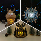 Pack 3 Different Xmas Lantern 13 - 3D Christmas Lantern File - Cricut File - LightBoxGoodMan