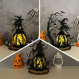 Pack 3 Different Witches 1 - 3D Witch Lantern File - Cricut File - LightBoxGoodMan