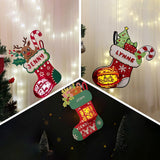 Pack 3 Personalized Sock Lantern - 3D Christmas Lantern File - Cricut File - LightBoxGoodMan