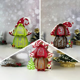 Pack 3 Mushroom Xmas Lantern - 3D Christmas Lantern File - Cricut File - LightBoxGoodMan