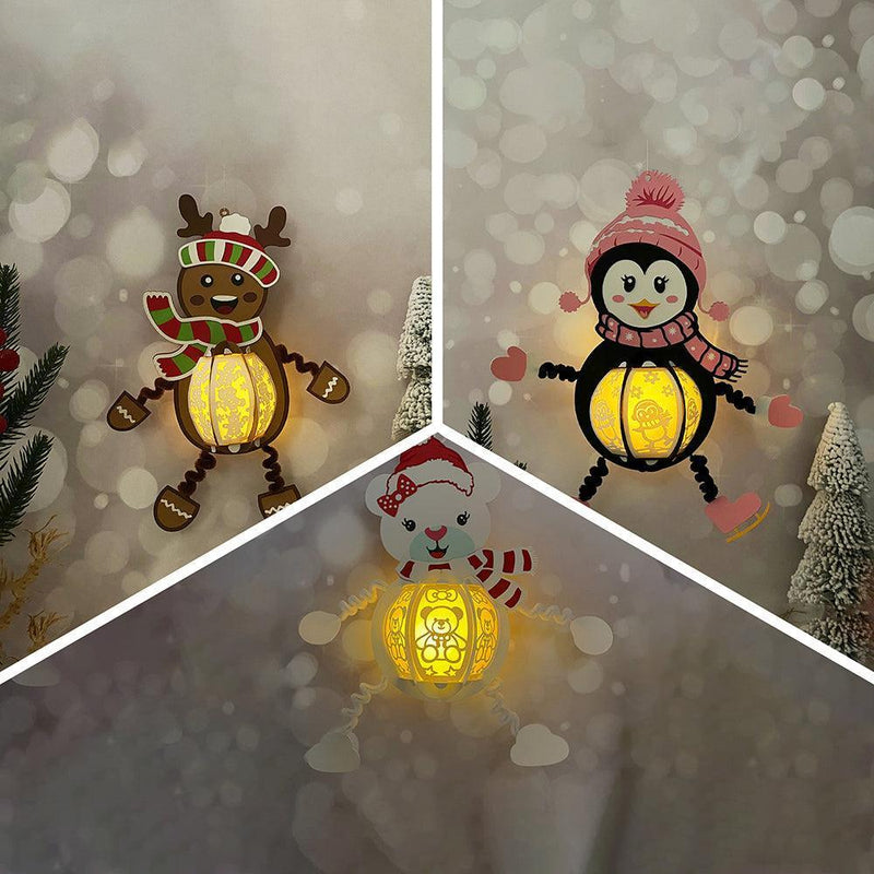 Pack 3 Different Xmas Hanging 2 - 3D Christmas Lantern File - Cricut File - LightBoxGoodMan