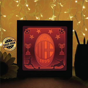 AC Milan – Paper Cut Light Box File - Cricut File - 20x20cm - LightBoxGoodMan - LightboxGoodman