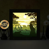 Africa Landscape 1 Square – Paper Cut Light Box File - Cricut File -8x8 inches - LightBoxGoodMan - LightboxGoodman