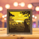 Africa Landscape 1 Square - Paper Cutting Light Box - LightBoxGoodman - LightboxGoodman