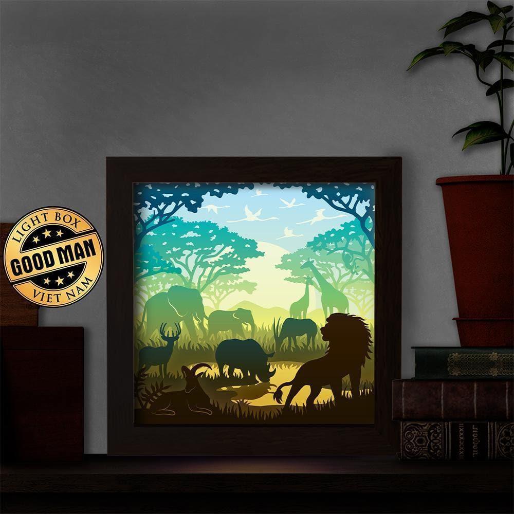Africa Landscape 2 – Paper Cut Light Box File - Cricut File - 8x8 inches - LightBoxGoodMan - LightboxGoodman