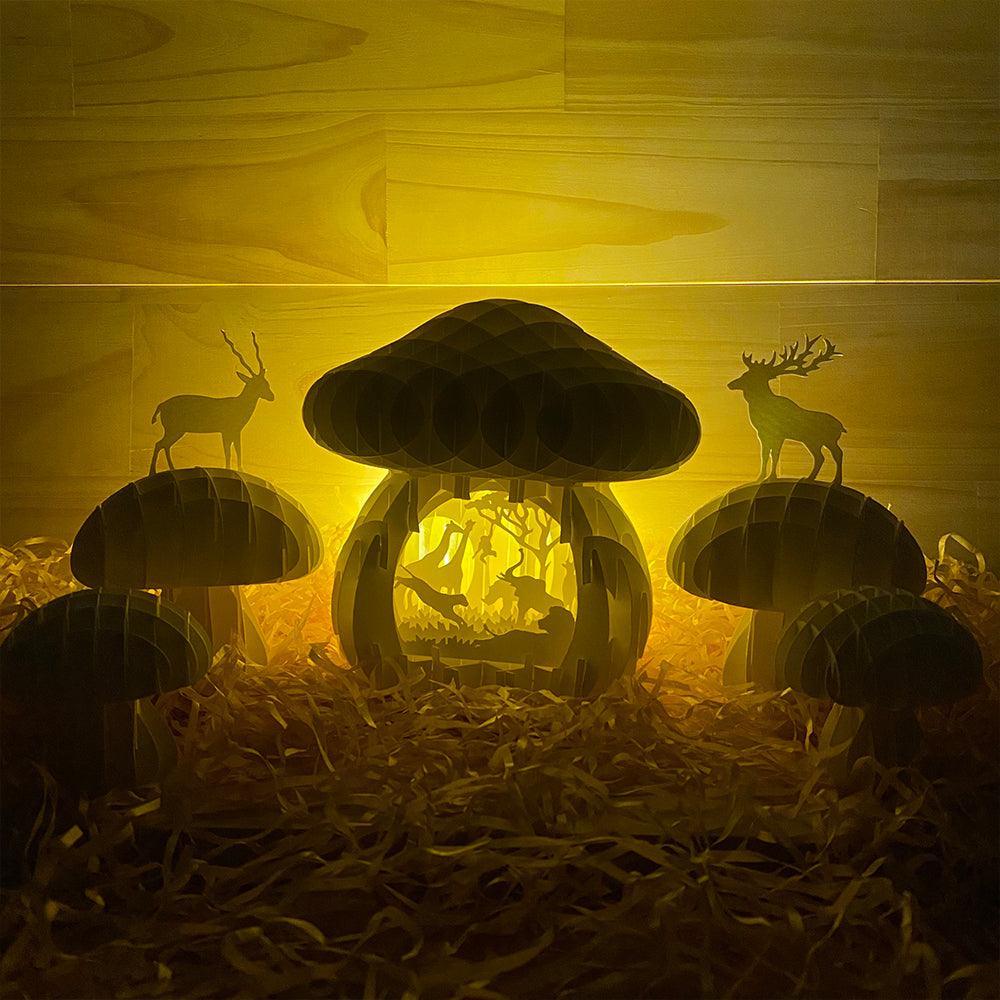 Africa Landscape - 3D Pop-up Light Box Mushroom File - Cricut File - LightBoxGoodMan - LightboxGoodman