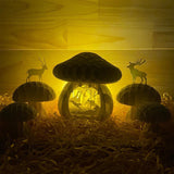 Africa Landscape - 3D Pop-up Light Box Mushroom File - Cricut File - LightBoxGoodMan