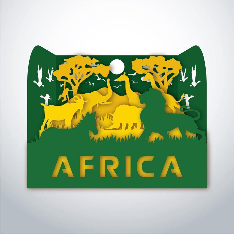 Africa Landscape - Paper Cut Mini-Showcase File - Cricut File - 10x12cm - LightBoxGoodMan - LightboxGoodman