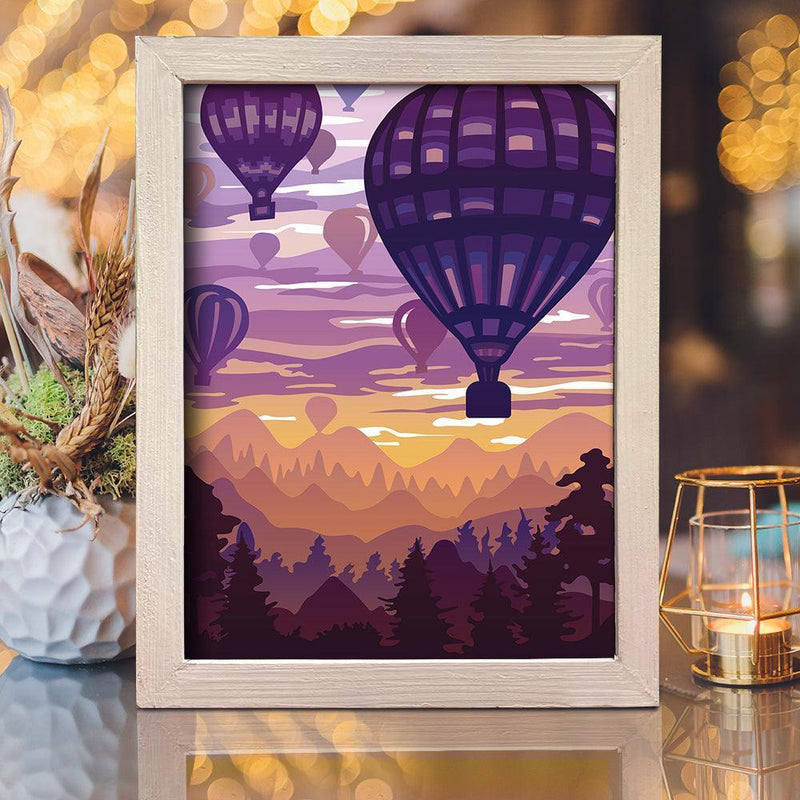 Air Balloons - Paper Cut Light Box File - Cricut File - 8x10 Inches - LightBoxGoodMan - LightboxGoodman