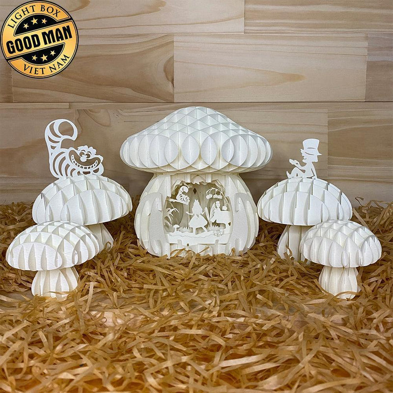 Alice - 3D Pop-up Light Box Mushroom File - Cricut File - LightBoxGoodMan - LightboxGoodman