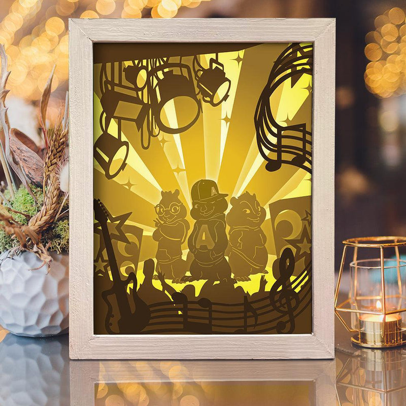 Alvin And The Chipmunks 1 - Paper Cut Light Box File - Cricut File - 8x10 inches - LightBoxGoodMan - LightboxGoodman