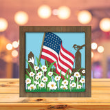 American Flag – Paper Cut Light Box File - Cricut File - 20x20cm - LightBoxGoodMan