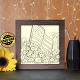 American Flag - Paper Cutting Light Box - LightBoxGoodman - LightboxGoodman