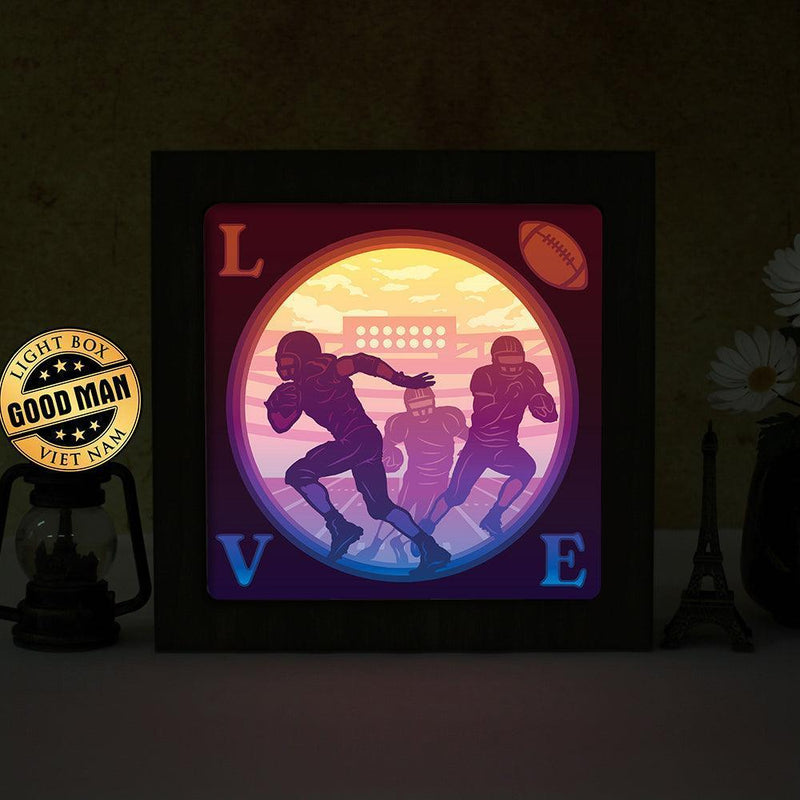 American Football 2 – Paper Cut Light Box File - Cricut File - 20x20cm - LightBoxGoodMan - LightboxGoodman