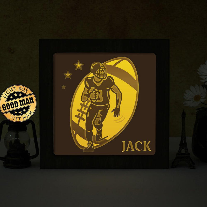 American Football 3 – Paper Cut Light Box File - Cricut File - 20x20cm - LightBoxGoodMan - LightboxGoodman