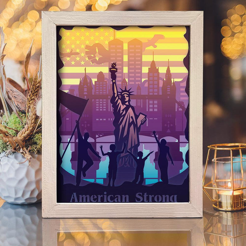American Strong 1 – Paper Cut Light Box File - Cricut File - 8x10 inches - LightBoxGoodMan - LightboxGoodman