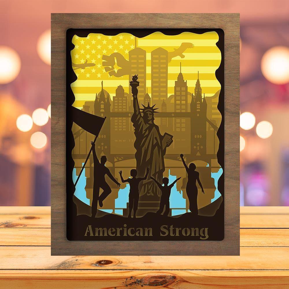 American Strong 1 - Paper Cutting Light Box - LightBoxGoodman - LightboxGoodman