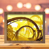 Amusement Park Roller Coaster - Paper Cutting Light Box - LightBoxGoodman