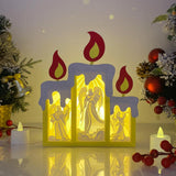 Angel - Paper Cut Candle Light Box File - Cricut File - 8,6x7 inches - LightBoxGoodMan