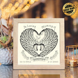 Angel Wings Memorial – Personalized Papercut Lightbox File - 8x8" - Cricut File - LightBoxGoodMan - LightboxGoodman