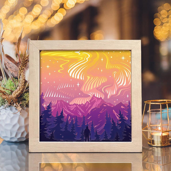 Aurora Borealis – Paper Cut Light Box File - Cricut File - 8x8 Inches ...