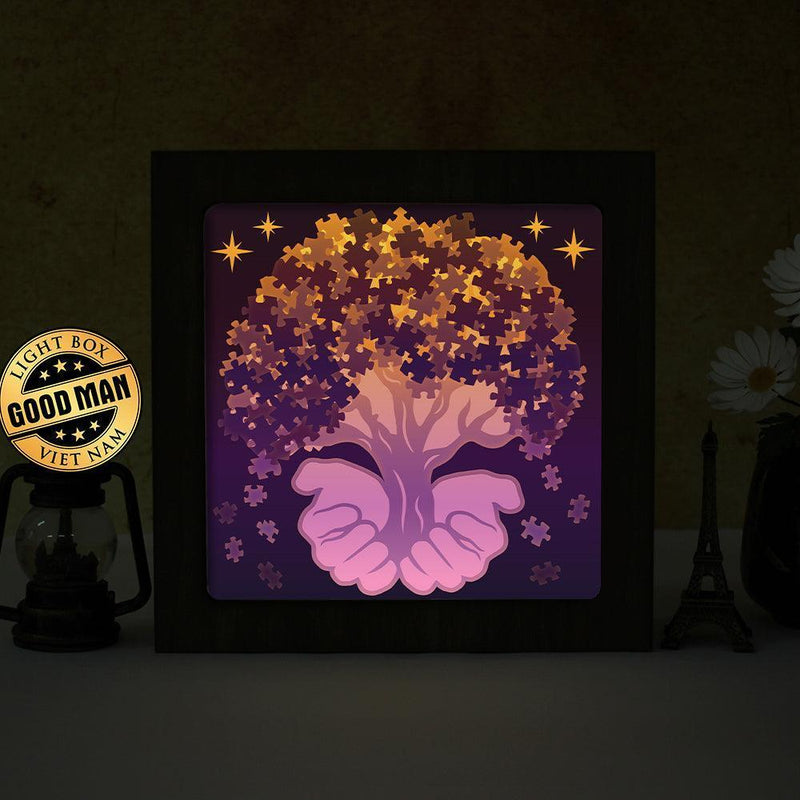 Autism 2 – Paper Cut Light Box File - Cricut File - 20x20cm - LightBoxGoodMan - LightboxGoodman