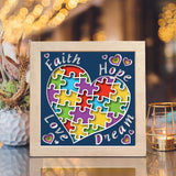 Autism Awareness – Paper Cut Light Box File - Cricut File - 20x20cm - LightBoxGoodMan - LightboxGoodman