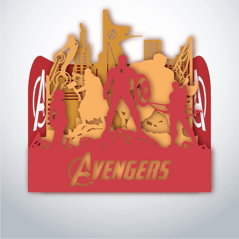 Avenger - Paper Cut Mini-Showcase File - Cricut File - 10x12cm - LightBoxGoodMan - LightboxGoodman