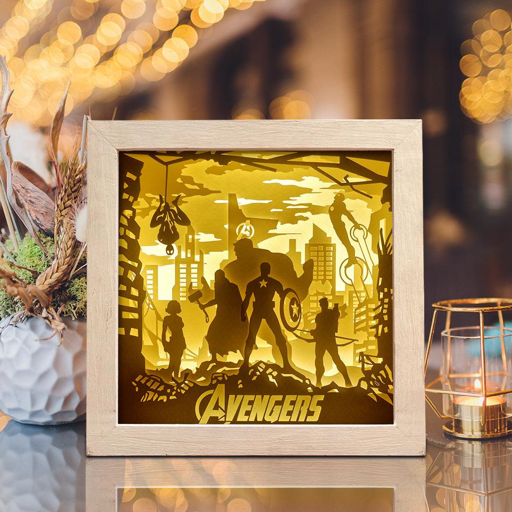Avengers 1 Square - Paper Cut Light Box File - Cricut File - 8x8 inches - LightBoxGoodMan - LightboxGoodman