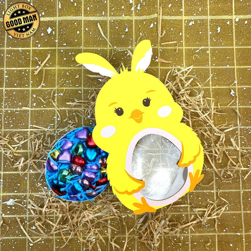 Baby Chick - Easter Candy Box Paper Cutting File - 11x6.4" - Cricut File - LightBoxGoodMan - LightboxGoodman