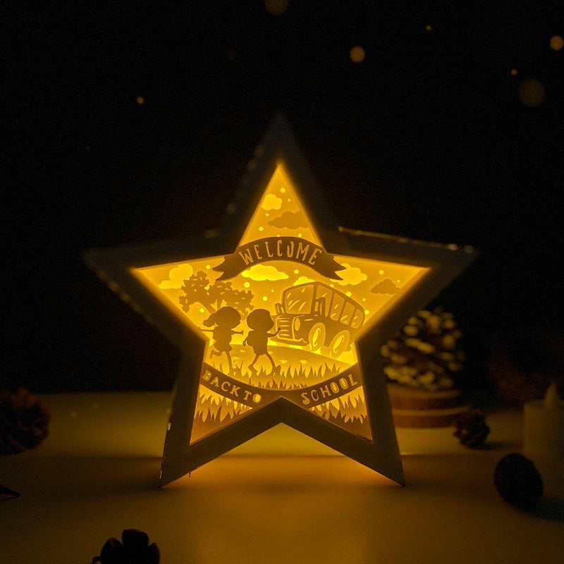 Back To School - Paper Cut Star Light Box File - Cricut File - 20x21cm - LightBoxGoodMan - LightboxGoodman