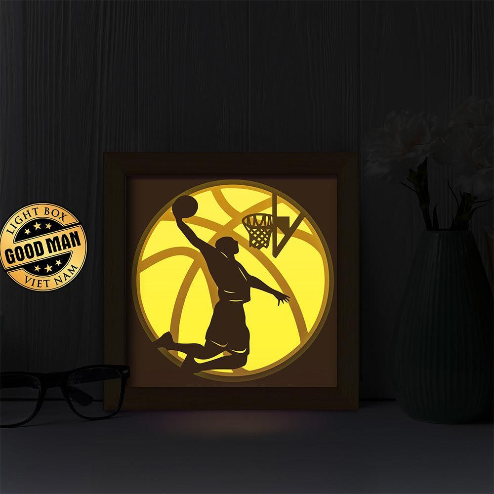 Basketball 3 – Paper Cut Light Box File - Cricut File - 20x20cm - LightBoxGoodMan - LightboxGoodman