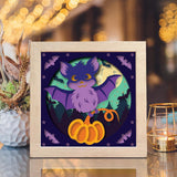 Bat Halloween – Paper Cut Light Box File - Cricut File - 8x8 inches - LightBoxGoodMan